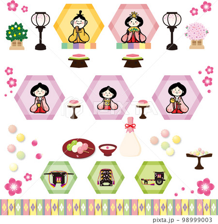 ひな祭りのイラストセット 98999003