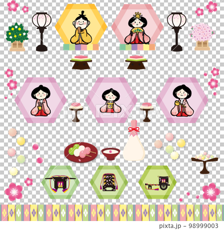 ひな祭りのイラストセット 98999003