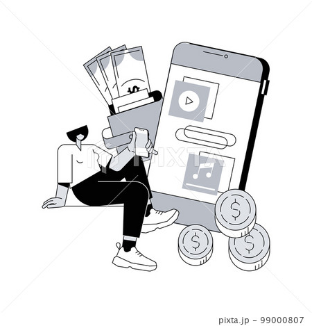 App monetization abstract concept vector illustration. Mobile app advertisement, app download promotion methods, mobile users attraction, startup launch, marketplace position abstract metaphor. 99000807