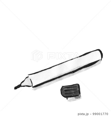 文房具のペンイラスト（墨の手描きイラスト） 99001770