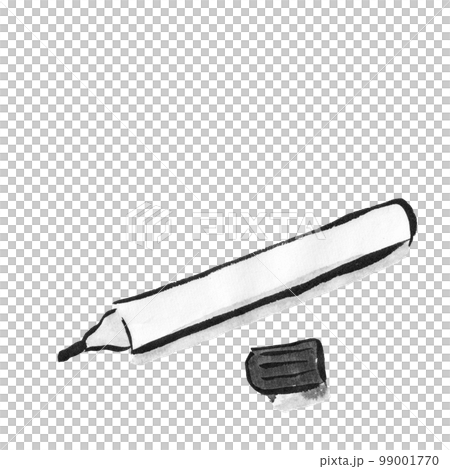 文房具のペンイラスト（墨の手描きイラスト） 99001770