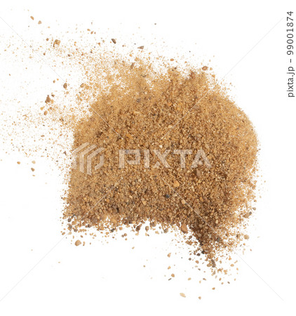Big size Sand flying explosion, Golden grain sands wave explode. Abstract cloud fly. Yellow color sand splash throwing in Air. White background Isolated high speed shutter, throwing freeze stop motion Big size Sand flying explosion, Golden grain sands wave explode. Abstract cloud fly. Yellow color sand splash throwing in Air. White background Isolated high speed shutter, throwing freeze stop motion 99001874