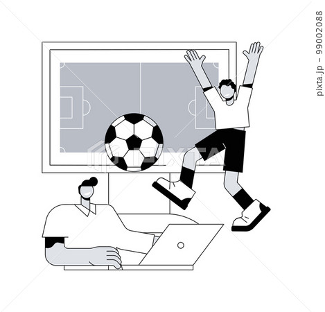 Sports games abstract concept vector illustration. Digital sports, e-sport league, online football tournament, e-game championship, sports mobile app, internet browser game abstract metaphor. 99002088