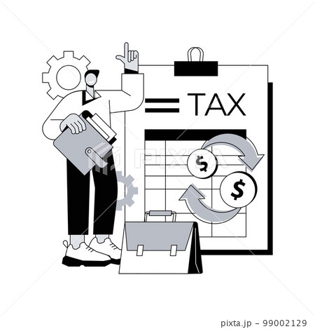 Corporation income tax returns abstract concept vector illustration. Company income return form, corporation accountancy, tax preparation, financial activity, corporate taxation abstract metaphor. 99002129