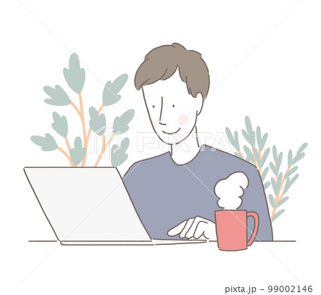 在宅ワークする男性 在宅ワークする男性 99002146