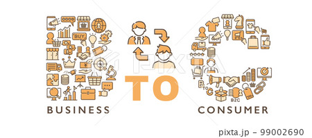 B2C（Business to Consumer）デザイン文字 99002690