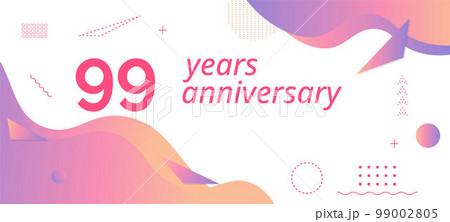 99th anniversary logo, birthday celebration. 99002805
