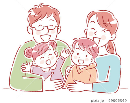 2人の子どもを持つ若い夫婦 4人家族 2人の子どもを持つ若い夫婦 4人家族 99006349