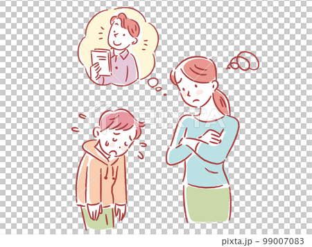 よその子と比べて男の子を叱る若いお母さん 99007083