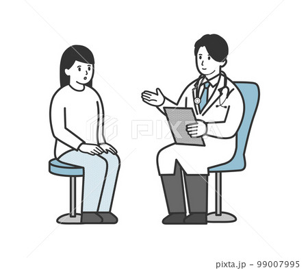 診察する医師と患者の女性 99007995