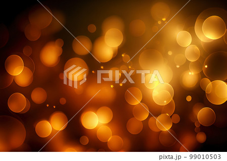 circular bokeh in yellow orange tones. Generative AI 99010503