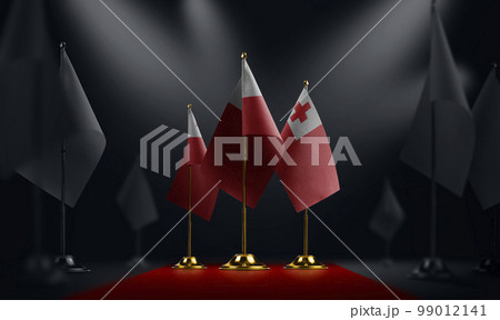 The Tonga national flag on the red carpet 99012141
