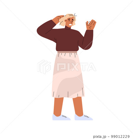 Hair loss medical problem with woman goes bald, vector illustration isolated. 99012229