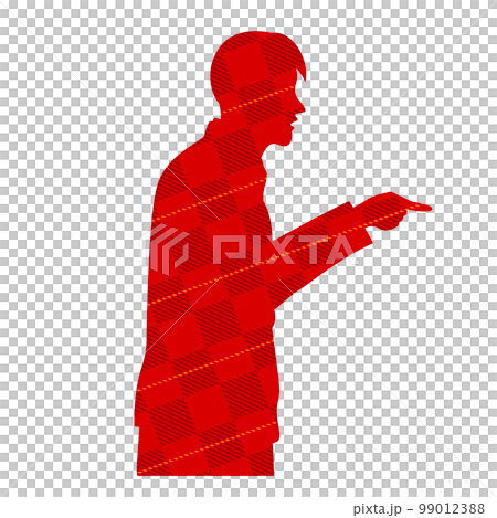 怒る男のシルエットイラスト チェック柄 怒る男のシルエットイラスト チェック柄 99012388