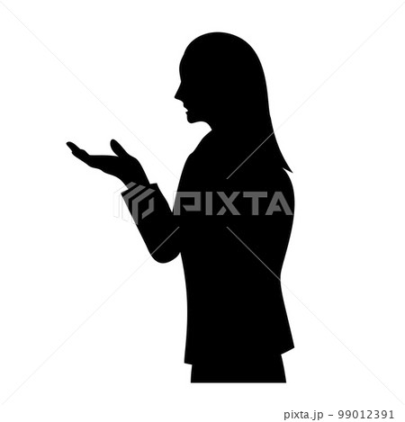 怒る女のシルエットイラスト 99012391