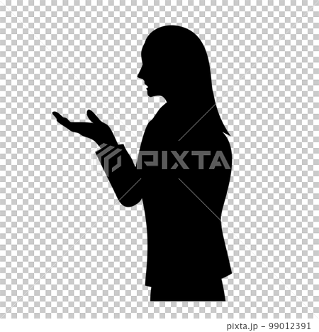 怒る女のシルエットイラスト 99012391