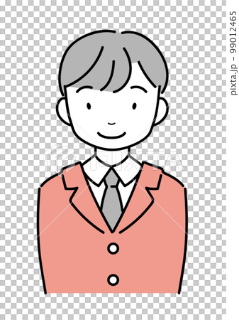一個穿著制服、上半身微笑的男學生 99012465