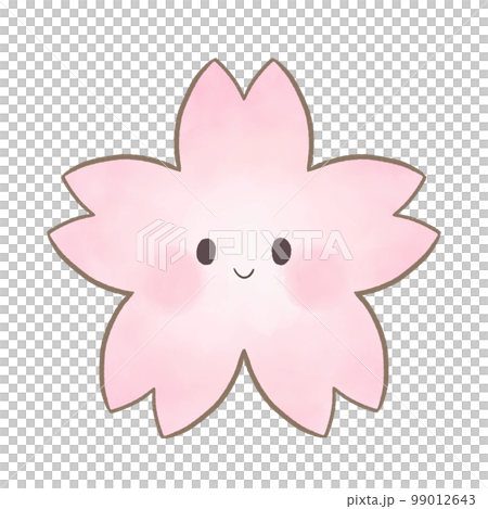 手描き風 さくら 顔つきイラストのイラスト素材 [99012643] - PIXTA