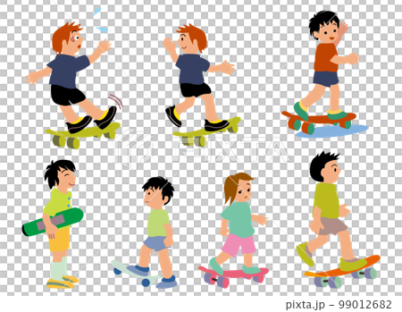 孩子們玩滑板沒有頭盔保護器 99012682