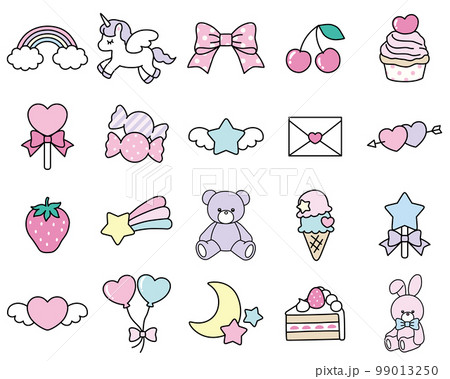 ゆめかわ アイコン イラスト セット ゆめかわ アイコン イラスト セット 99013250