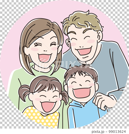 Smile_smiling person_young family_with round background 99013624