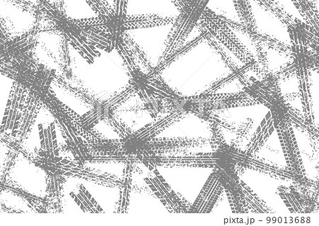 Tire tread print or car track with grunge effect seamless pattern 99013688