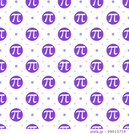 Pi Day Seamless Pattern Design with Mathematical Constants or Baked Pie in Template Hand Drawn Cartoon Flat Illustration 99013758