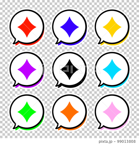 Sharp, simple and colorful sparkly 1 round balloon, colorful shadow, white border 99013808