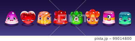 Cute jelly characters for ui game design Cute jelly characters for ui game design 99014800