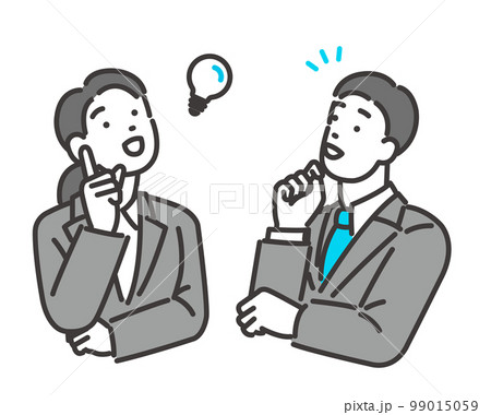 ひらめいた就活生の男女のベクターイラスト素材/就職活動/解決/就活 ひらめいた就活生の男女のベクターイラスト素材/就職活動/解決/就活 99015059