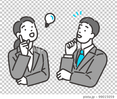 Vector illustration material of men and women of job hunting students who inspired / job hunting / solution / job hunting 99015059