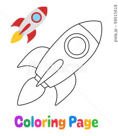 Coloring page with Rocket for kids Coloring page with Rocket for kids 99015618