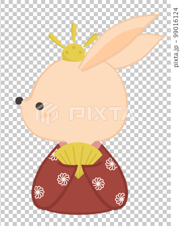 ひなまつり　おひなさまのイラスト　ウサギ　線なし 99016124