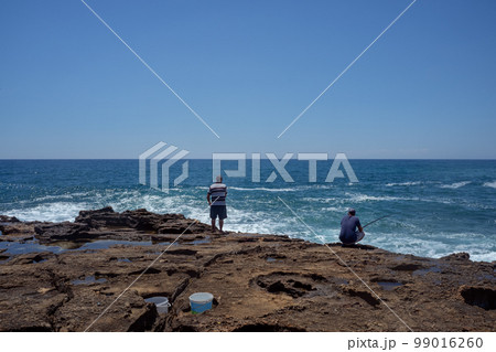 Turkish fishermen fish in the Mediterranean. Turkish fishermen fish in the Mediterranean. 99016260