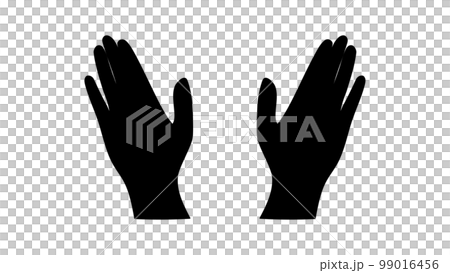 Simple right hand and left hand Both hands body parts silhouette 99016456