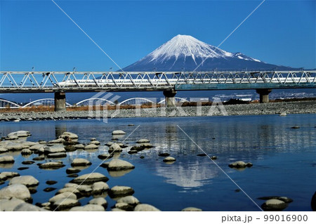 富士川の逆さ富士、富士山 富士川の逆さ富士、富士山 99016900