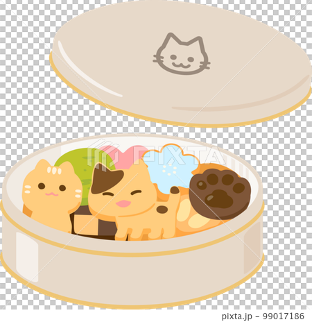 Cat motif cookie tin 99017186