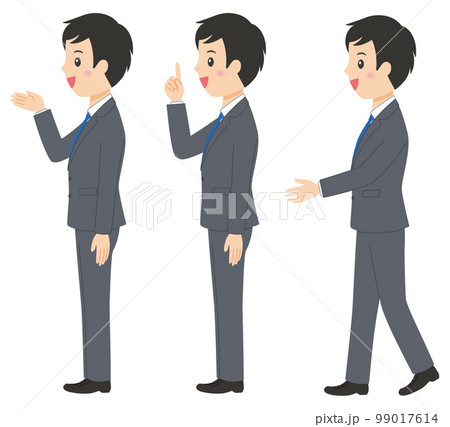 横向きスーツ男性全身4 99017614