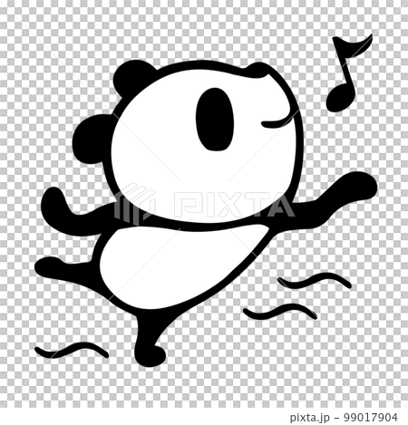 可愛簡單的熊貓跳舞快樂的姿勢 99017904