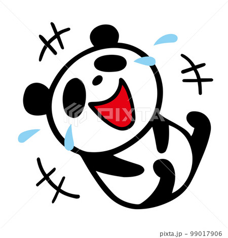 かわいいシンプルパンダ　爆笑ポーズ 99017906