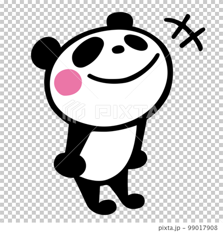 かわいいシンプルパンダ　満足ご機嫌ポーズ 99017908