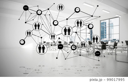 Networking and wireless connection as concept for effective modern business 99017995