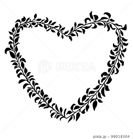 Doodle elegant heart frame, border monogram in doodle style isolated on white background. Doodle elegant heart frame, border monogram in doodle style isolated on white background. 99018304