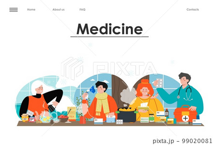 Medicine and pharmacy flat landing page template 99020081