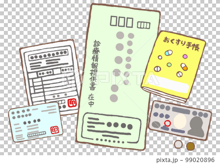 Items to bring with you when you first visit a medical institution Health insurance card Medication notebook Medical information provision form 99020896