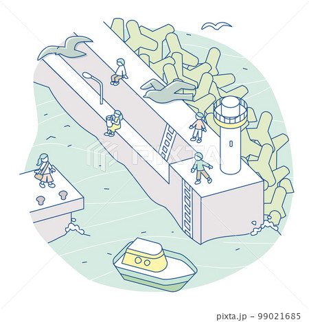 海辺で過ごす昼間のひととき。 99021685