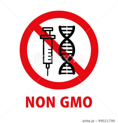 NON GMO:DNAと禁止マークのアイコン NON GMO:DNAと禁止マークのアイコン 99021790