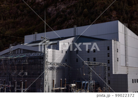 Electrical substation in the Caucasus mountains. Electrical substation in the Caucasus mountains. 99022372