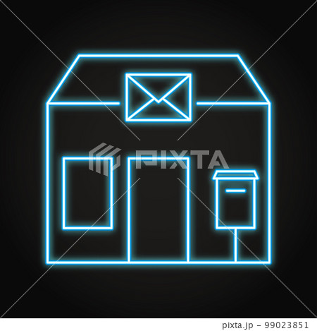 Neon post office icon in line style 99023851