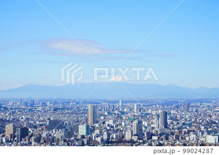 東京タワー特別展望台（トップデッキ）から見た富士山方面の眺め 99024287